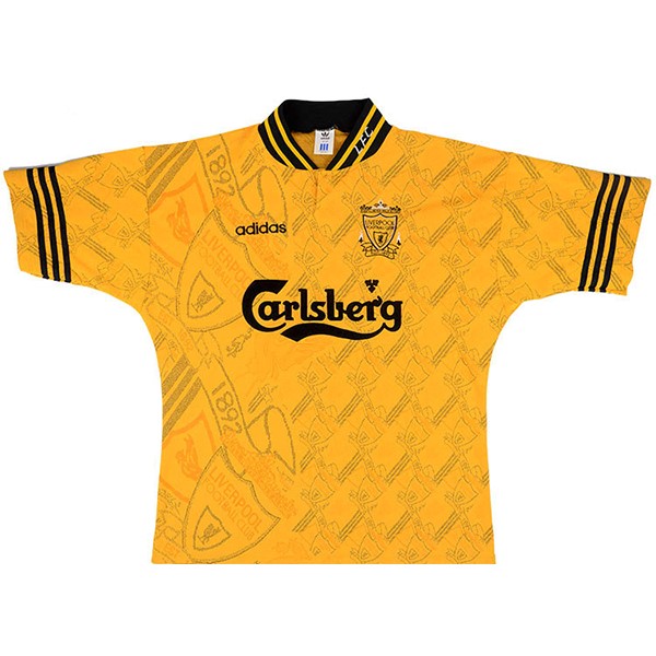 Tailandia Camiseta Liverpool Segunda Equipación Retro 1994 1996 Amarillo